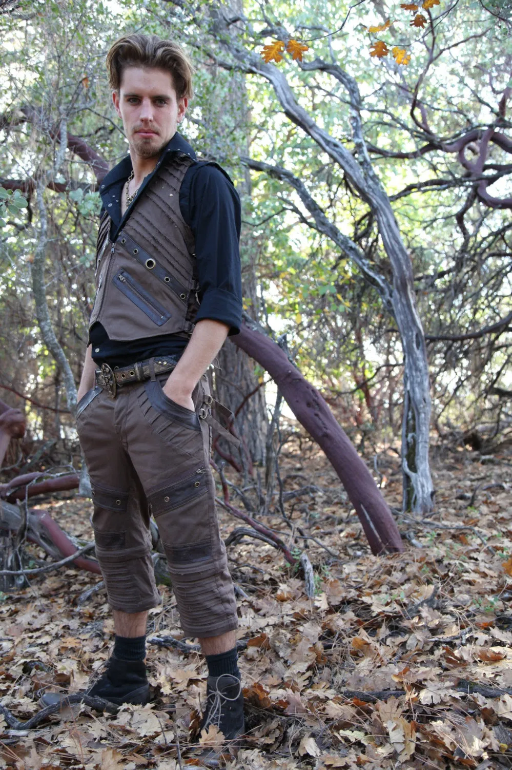 Steampunk Suit - Medium, Black, Mens Suit, Festival Clothing, Burning Man, Mad Max, Hipster, Gift for Boyfriend, Pirate Pants, Linealot Suit