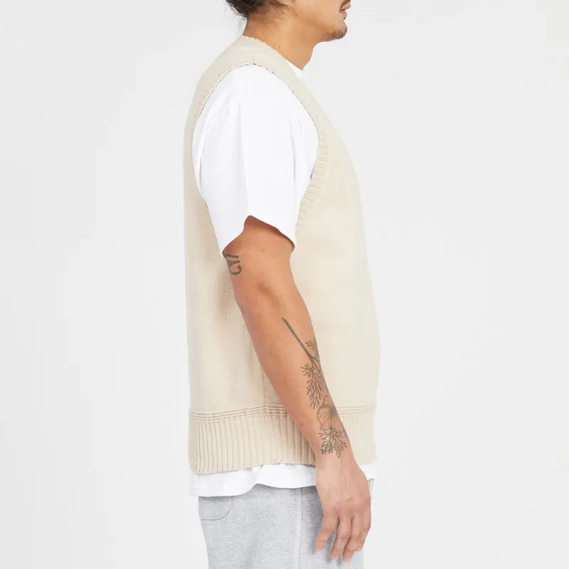 Sweater Vest - Cream Cotton