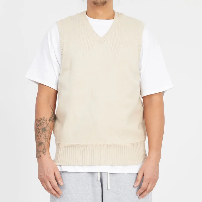 Sweater Vest - Cream Cotton