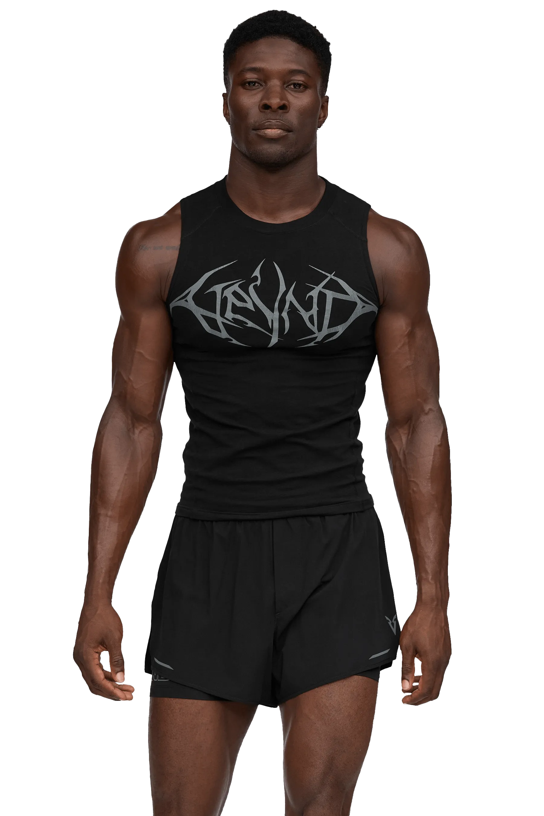 TANK GRAY VEINS GRAPHIC - Black