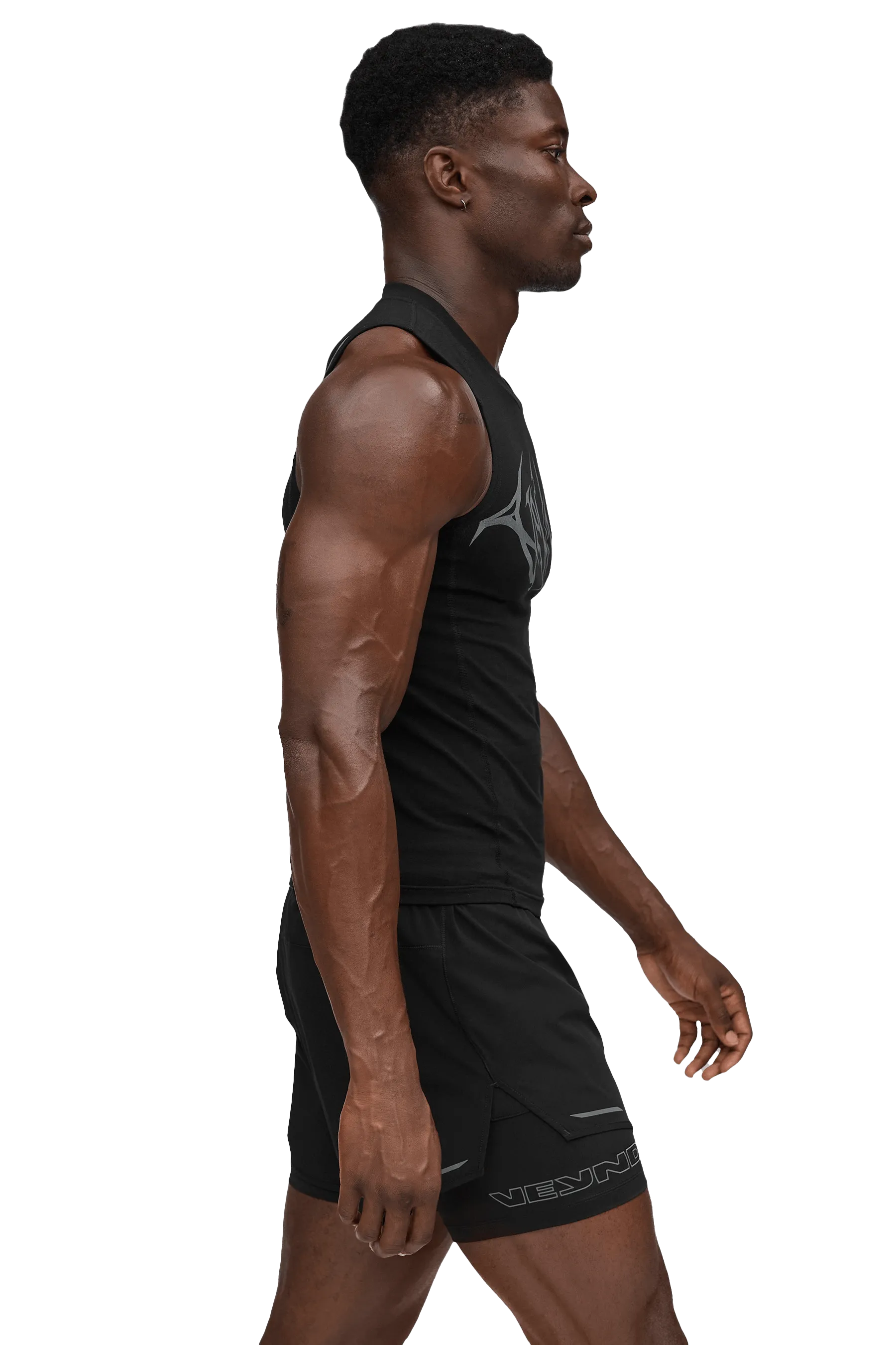 TANK GRAY VEINS GRAPHIC - Black