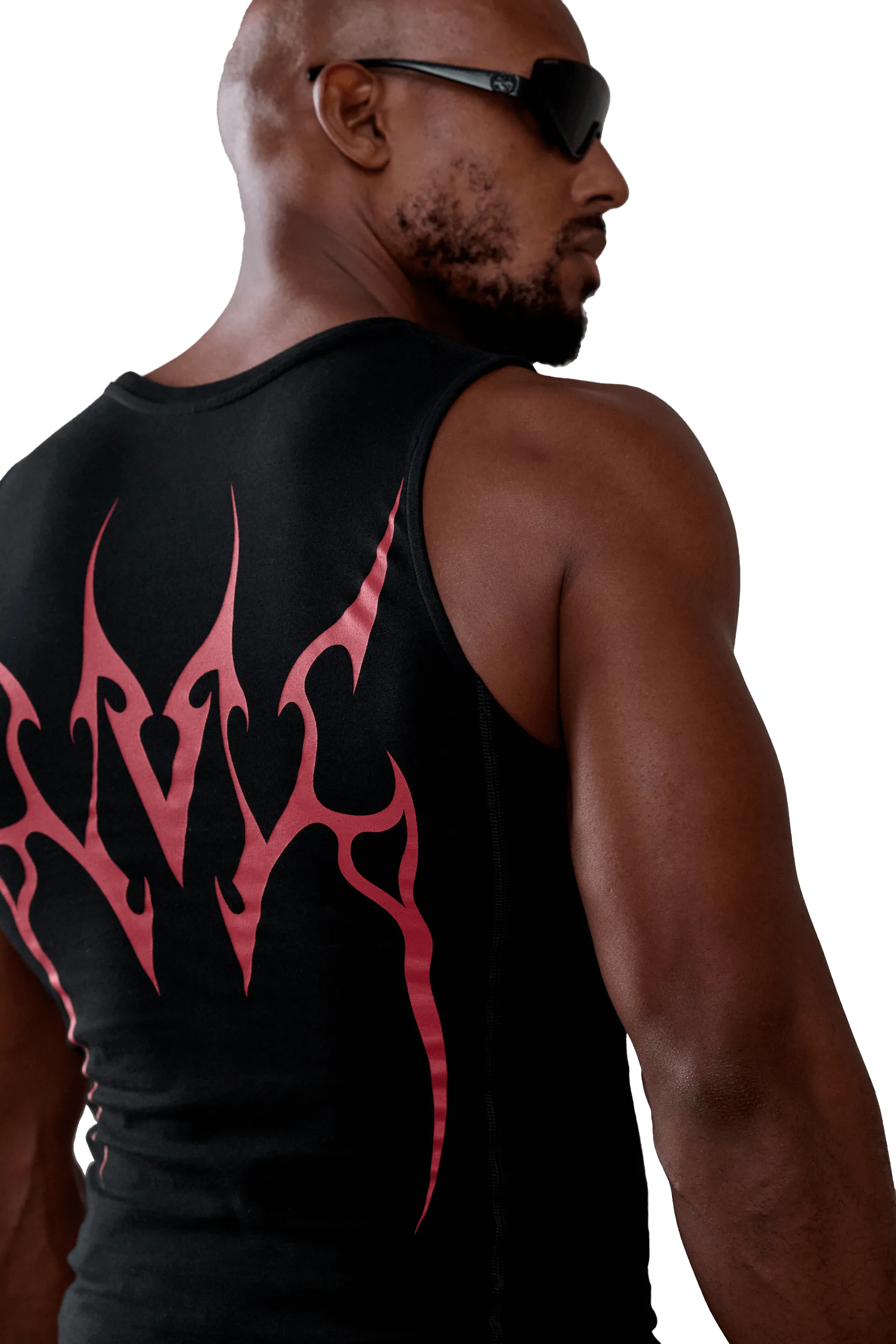 TANK RED VEINS GRAPHIC - Black