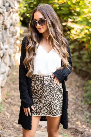 Tell Somebody Black Popcorn Cardigan