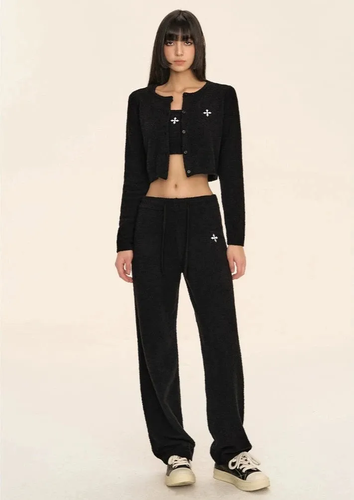 Textured Knitted Cropped Vest