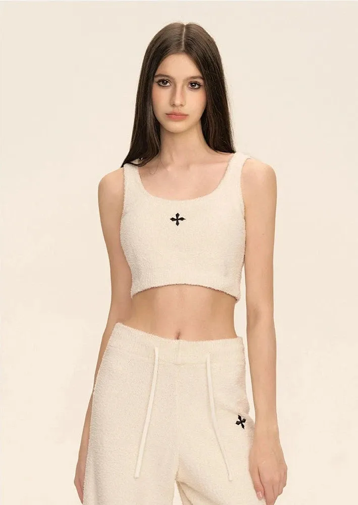 Textured Knitted Cropped Vest