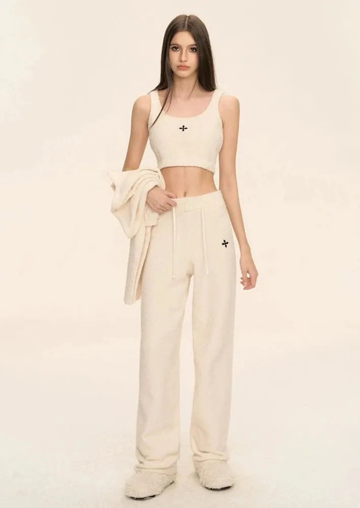 Textured Knitted Cropped Vest
