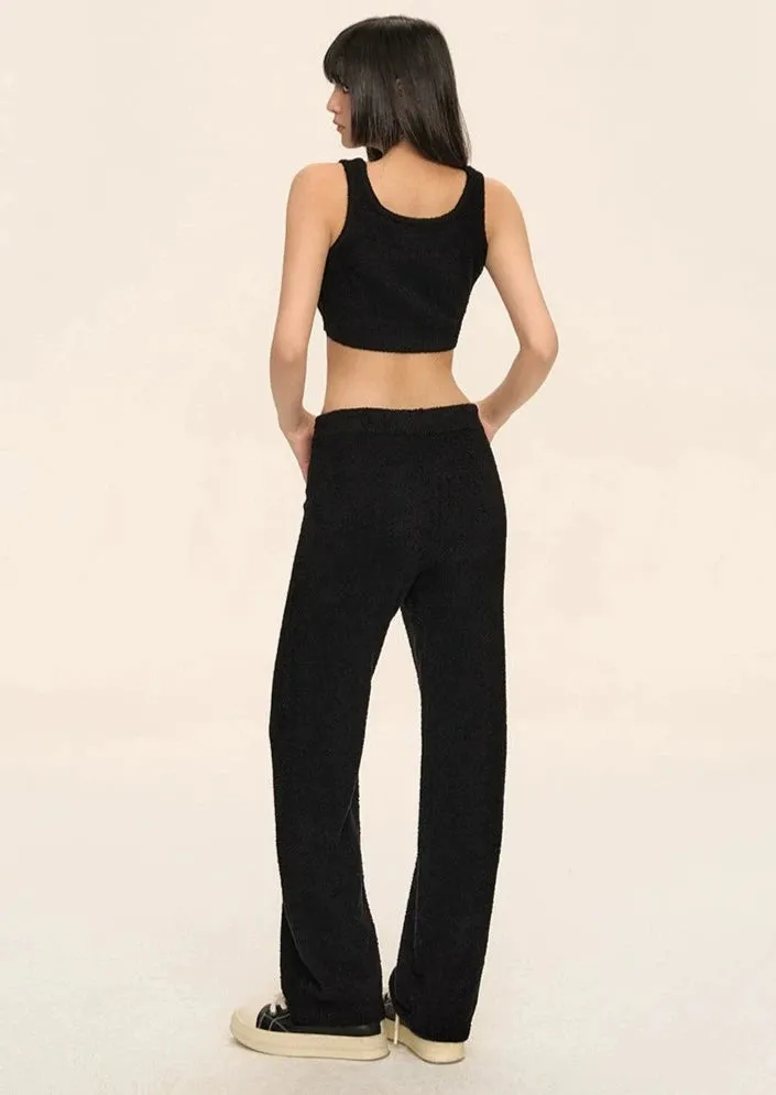 Textured Knitted Cropped Vest