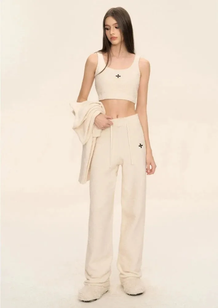 Textured Knitted Cropped Vest