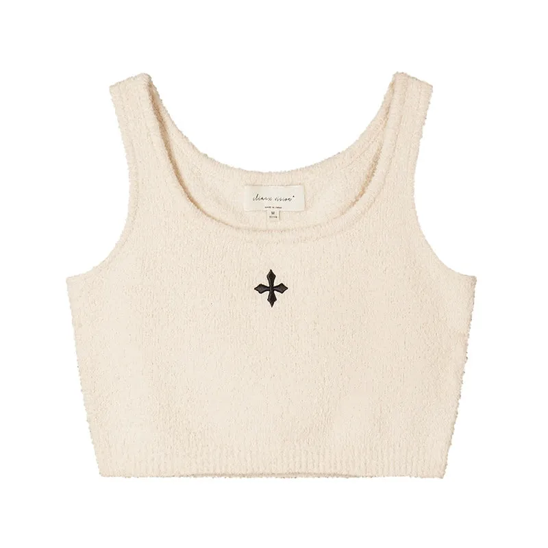 Textured Knitted Cropped Vest