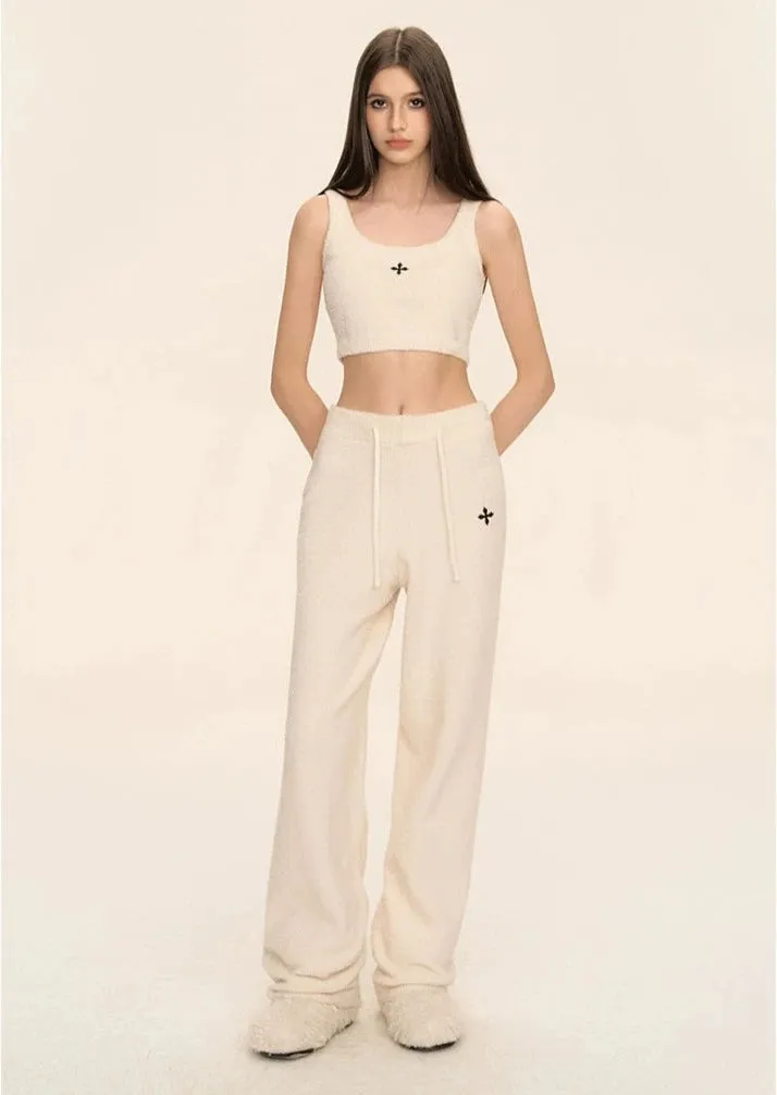 Textured Knitted Cropped Vest