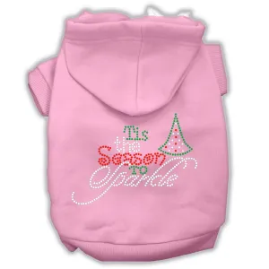 Tis The Season To Sparkle Rhinestone Dog Hoodie Light Pink M (12)