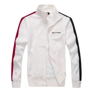 Tom Men's Essential Zip Thru Wind Breaker Jacket-White