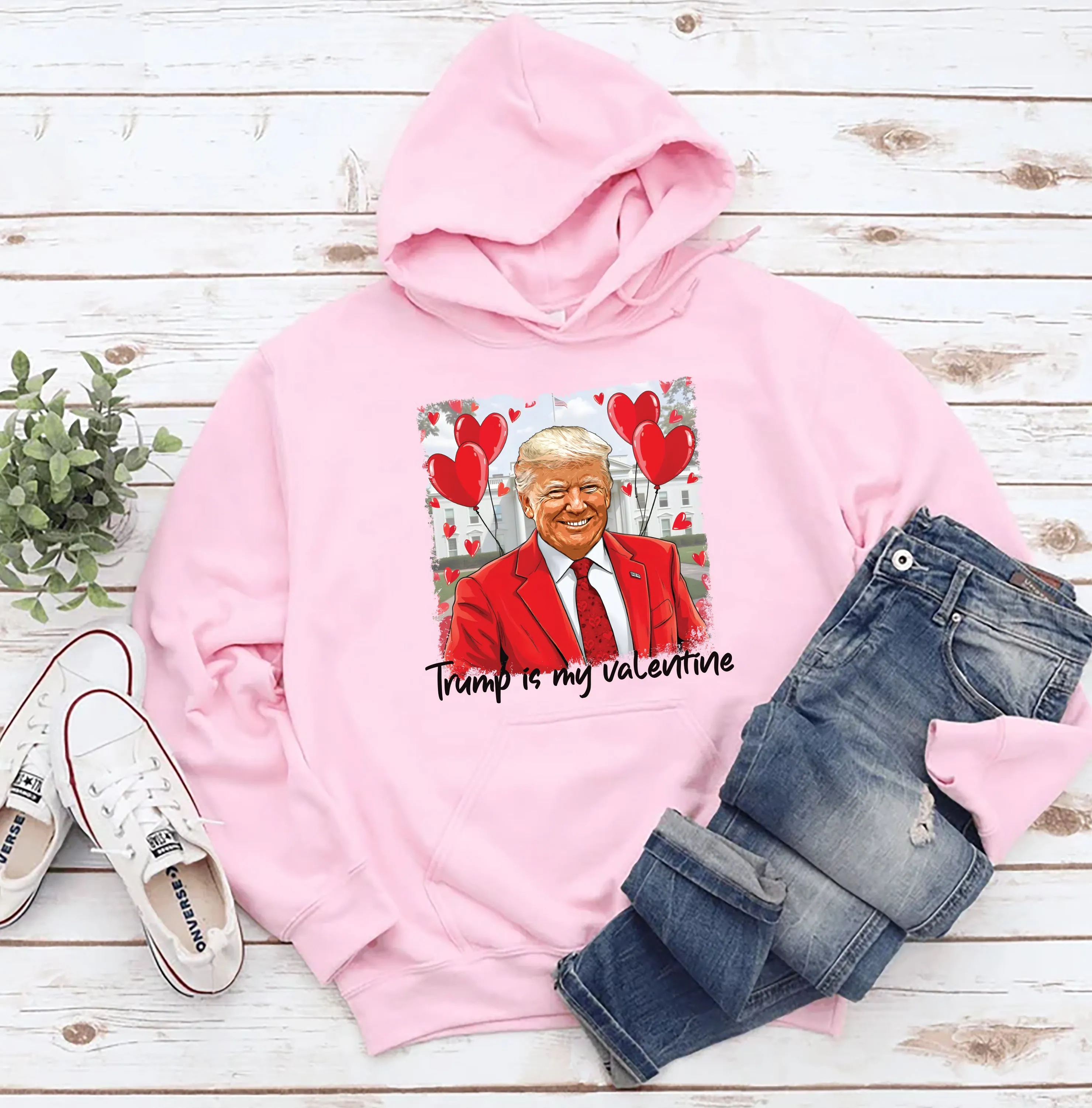 Trump Is My Valentine Hoodie, Retro Valentine Hoodie, Funny Trump Hoodie Trump Valentine Hoodie