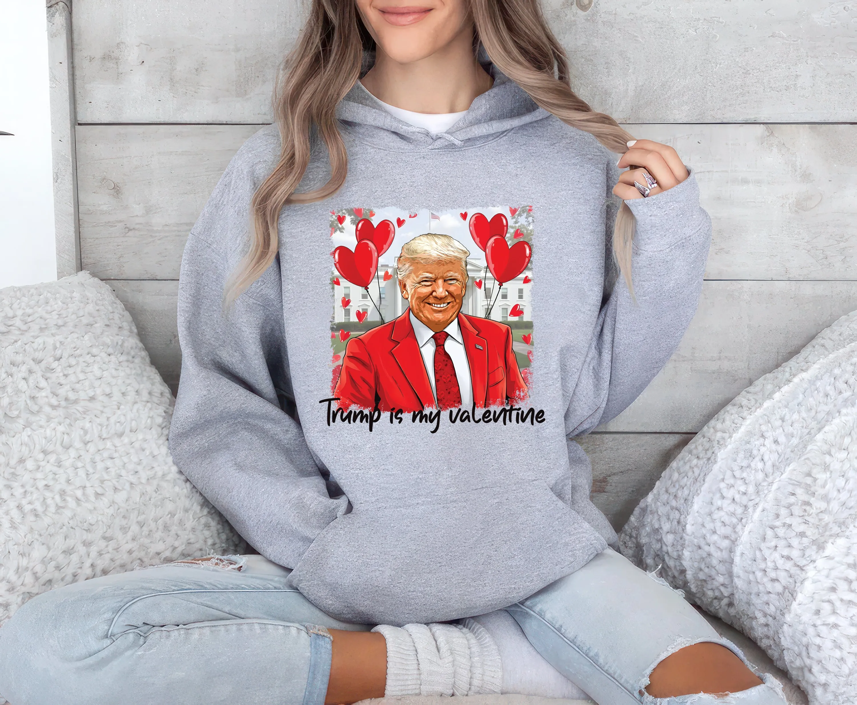 Trump Is My Valentine Hoodie, Retro Valentine Hoodie, Funny Trump Hoodie Trump Valentine Hoodie