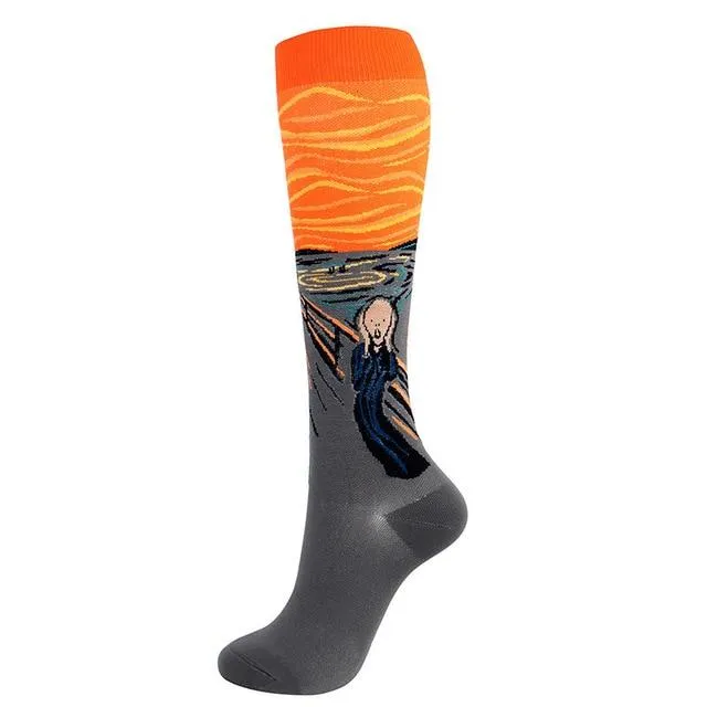 Unisex Support Nylon High Pressure Compression Stockings