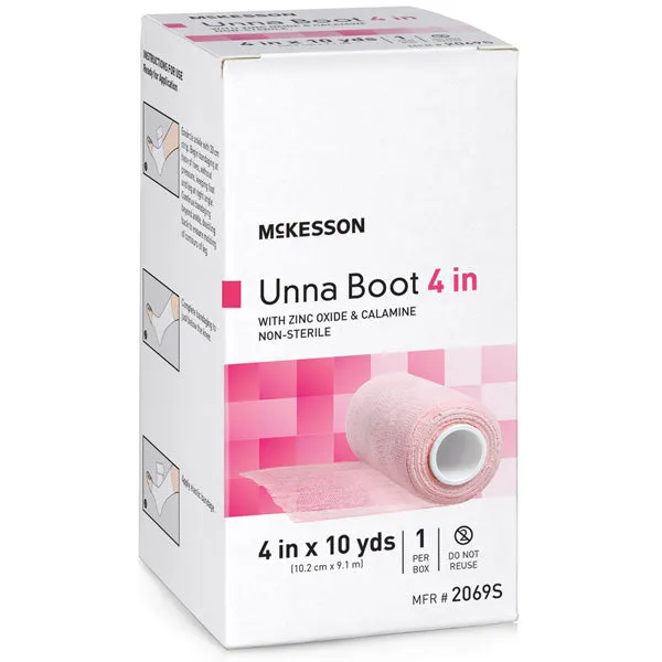 Unna Boot Bandage with Calamine and Zinc Oxide 4" x 10 Yards Compression Therapy