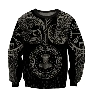 Viking Warrior Tattoo 3D Printed Sweatshirt Hoodie Zip Hoodie Christmas Shirts