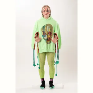 Voyeur Rope-Cape-Hoodie Green