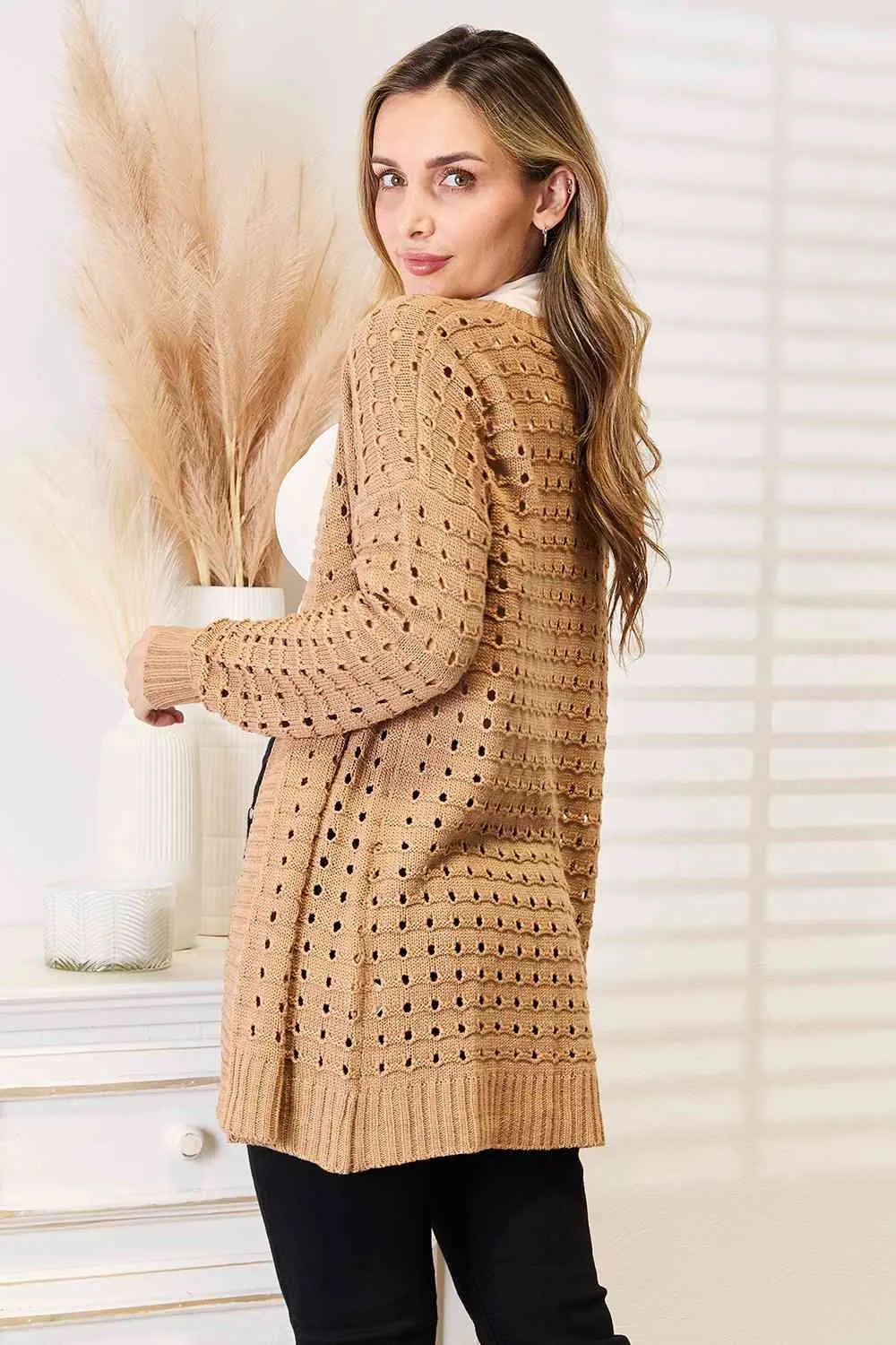 Wavey Open Front Cardigan